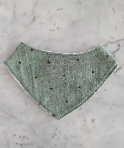 Babero Bandana Tulum - Black Stars Old Green