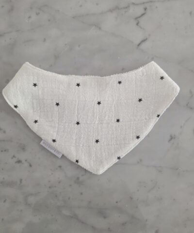 Babero Bandana Tulum - Black Stars Blanco