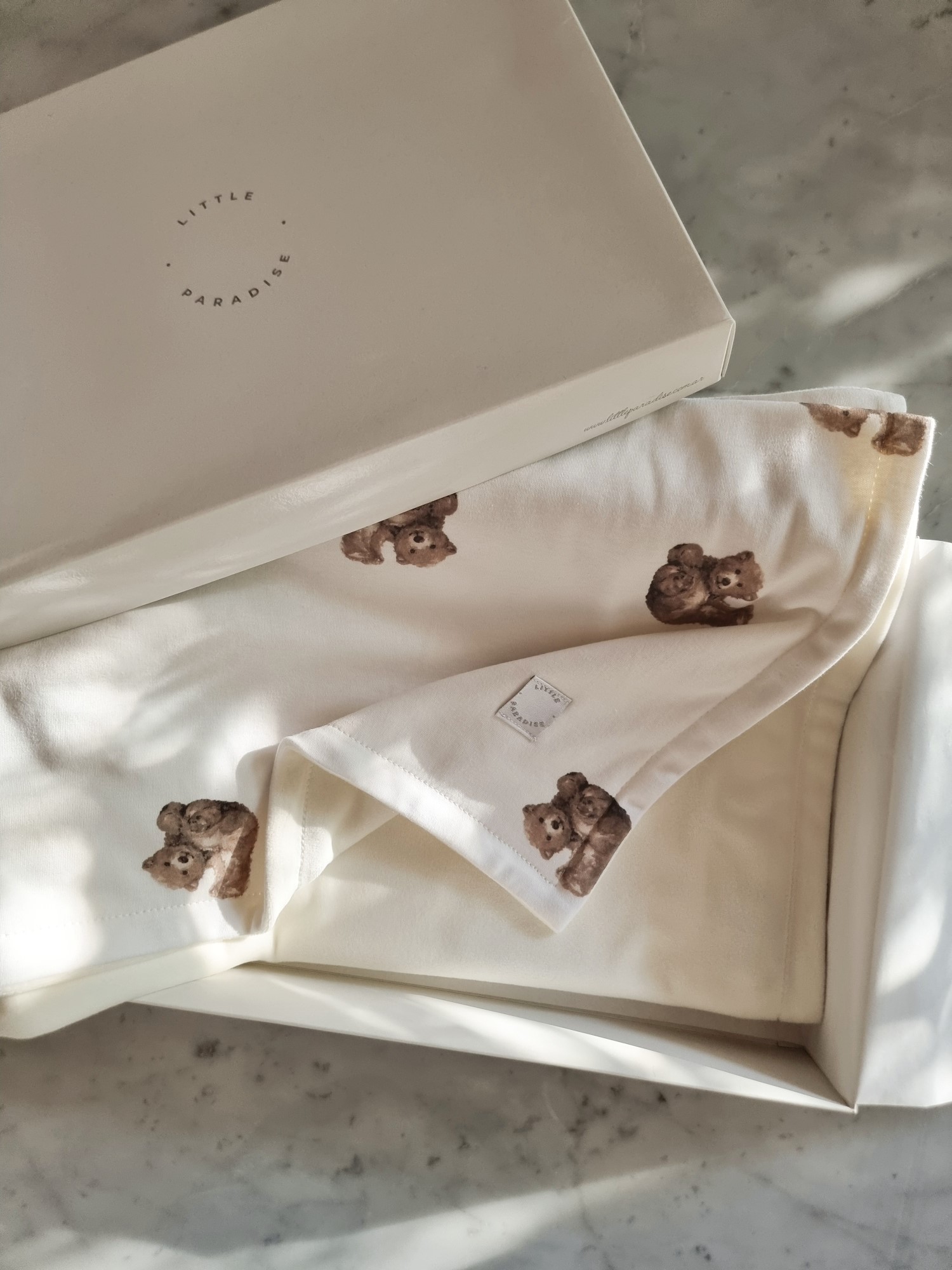 Manta doble Pima & Plush Teddy Bear - Teddy Bear, Natural
