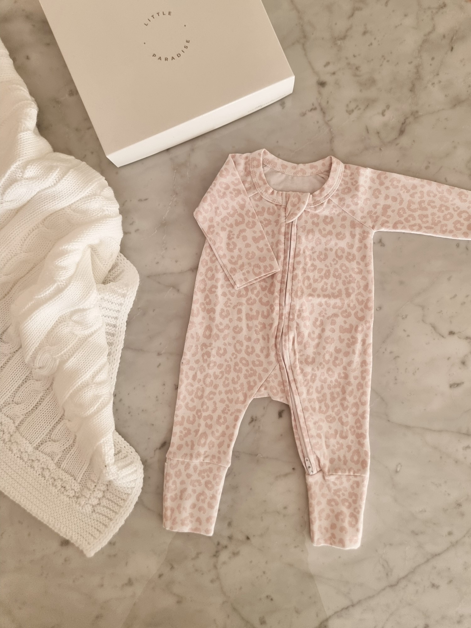Pijama Cotton Lycra - 6m, Animal Print Rosa