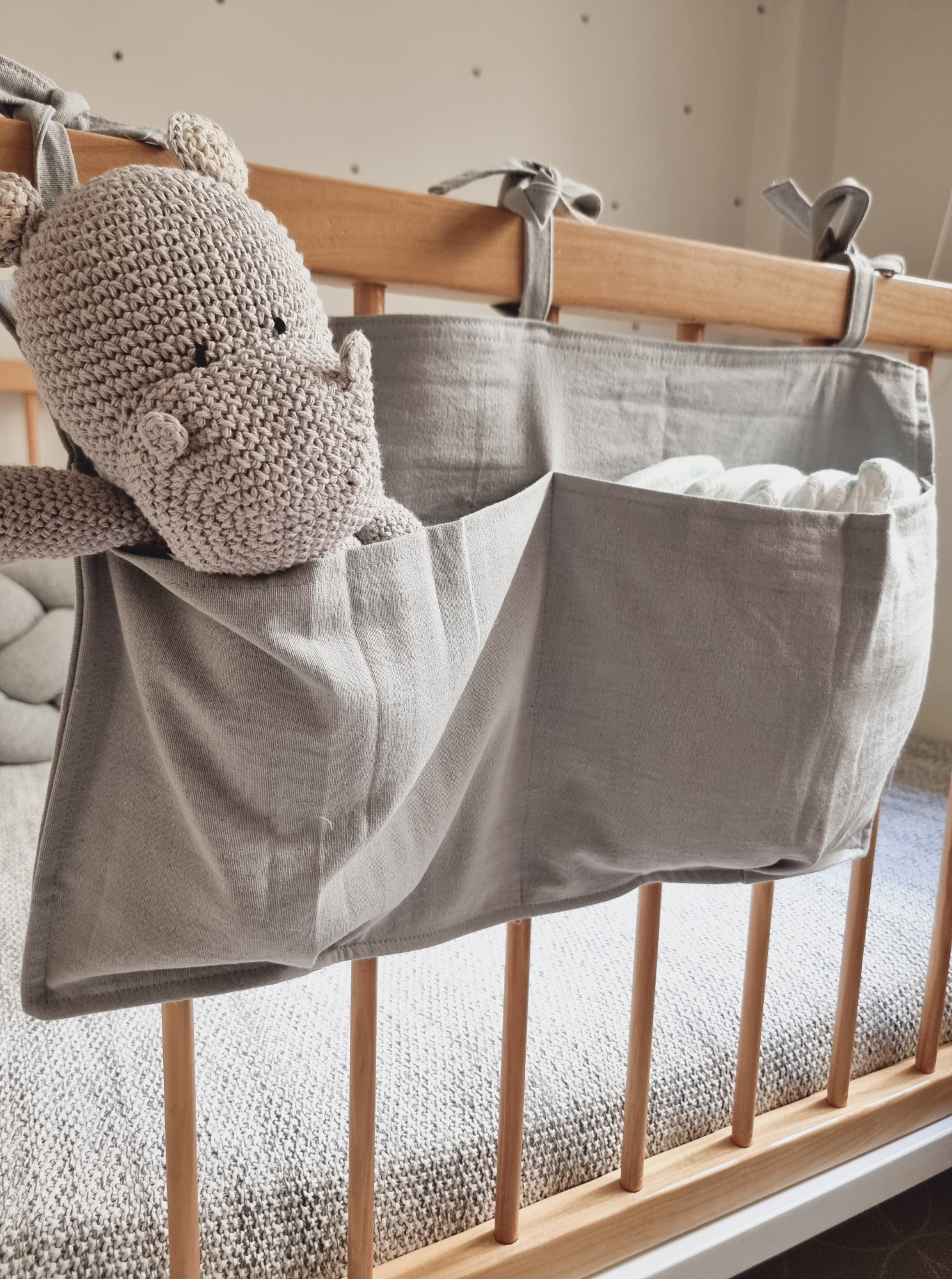 Bolsillero de Cuna - Gris Claro